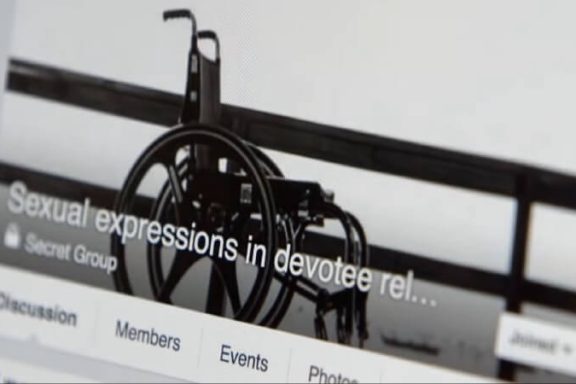 Screenshot of Facebook secret group for disability devotees from a BBC documentary.